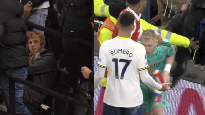 CĐV Tottenham đá vào lưng Ramsdale sau trận gặp Arsenal bị bắt giữ - Ảnh 1