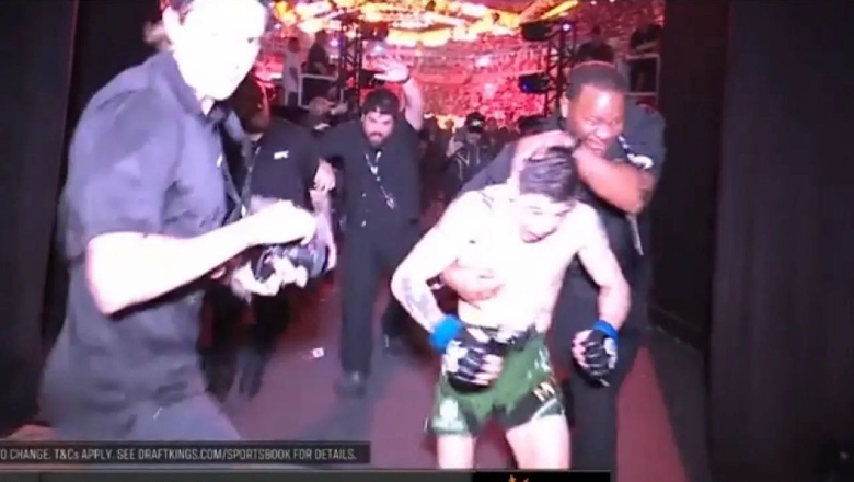 Nhà vô địch UFC Brandon Moreno bị khán giả tấn công, ném chai lọ - Ảnh 2