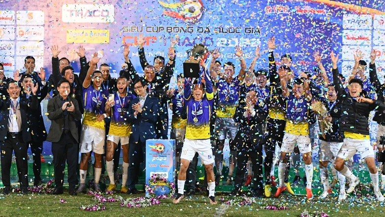 Hà Nội FC xác lập thành tích 'vô tiền khoáng hậu' sau trận thắng Hải Phòng ở Siêu cúp Quốc gia 2022 - Ảnh 1