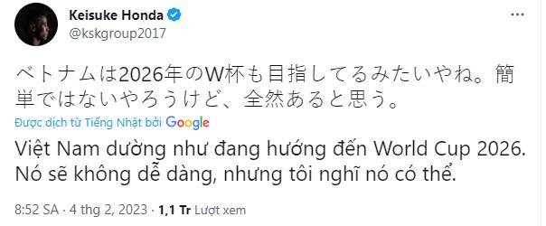 Keisuke Honda: ĐT Việt Nam có thể tham dự World Cup 2026 - Ảnh 2