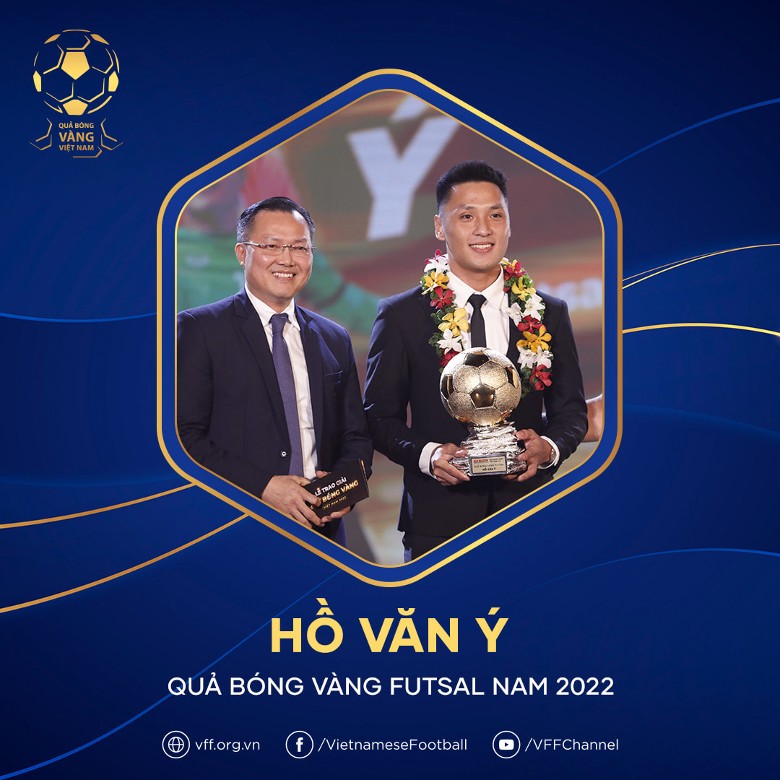 Hồ Văn Ý bảo vệ thành công Quả bóng vàng Futsal Việt Nam 2022 - Ảnh 1