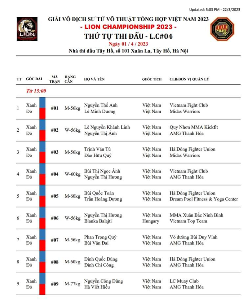 Xem trực tiếp MMA Lion Champioship 2023, 15h00 ngày 1/4 - Ảnh 2