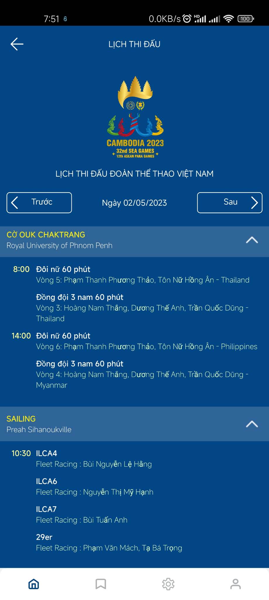 Lịch thi đấu SEA Games 32 của Việt Nam ngày 2/5: Cờ ốc, đua thuyền buồm tranh tài - Ảnh 2