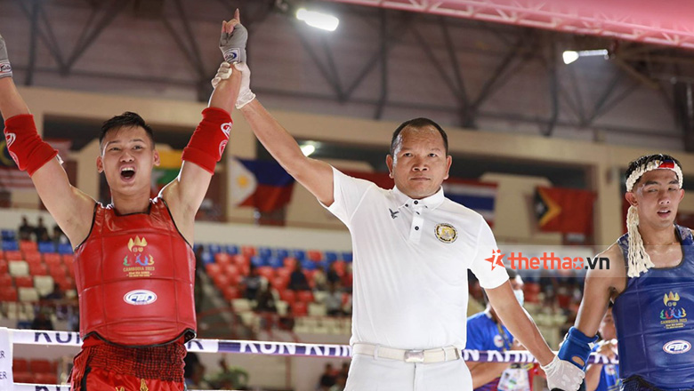 Kun Khmer Việt Nam toàn thắng đối kháng trong ngày thi đấu đầu tiên ở SEA Games 32 - Ảnh 1