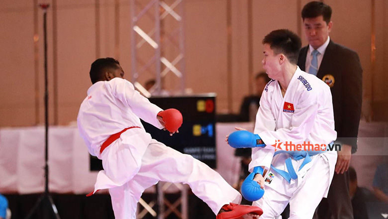 Các VĐV Karate Việt Nam vỡ òa cảm xúc với 2 tấm HCV đồng đội đầy kịch tính tại SEA Games 32 - Ảnh 1