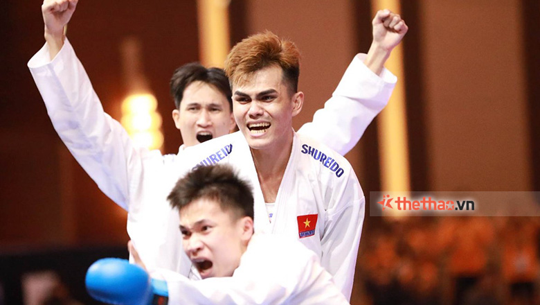 ĐT Karate nam giành tấm HCV SEA Games sau khi tập cùng nhau 3 tháng - Ảnh 1