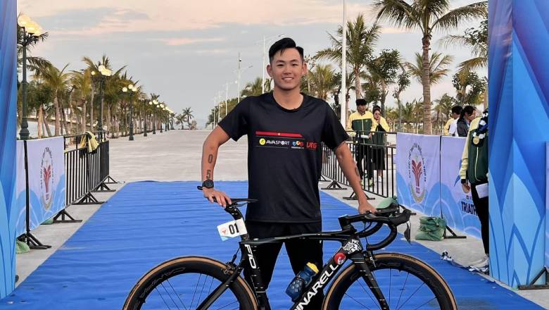 Lâm Quang Nhật bỏ cuộc ở chặng cuối nội dung Triathlon vì kiệt sức - Ảnh 1