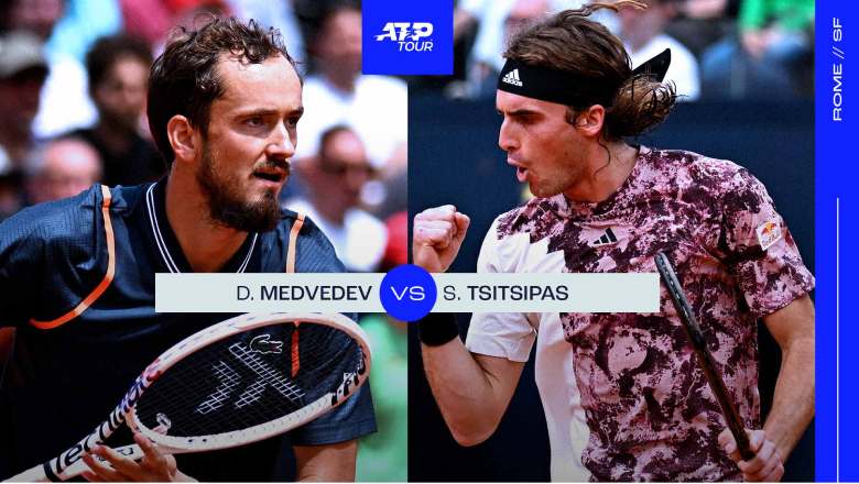 Lịch thi đấu tennis hôm nay 20/5: Bán kết Rome Masters - Medvedev vs Tsitsipas - Ảnh 1