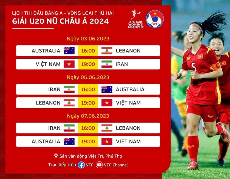 Lịch thi đấu của U20 nữ Việt Nam tại vòng loại thứ 2 U20 châu Á 2024 - Ảnh 2