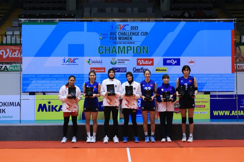 Bóng chuyền nữ Việt Nam cùng Indonesia chia nhau thâu tóm giải cá nhân ở AVC Challenge Cup 2023 - Ảnh 2