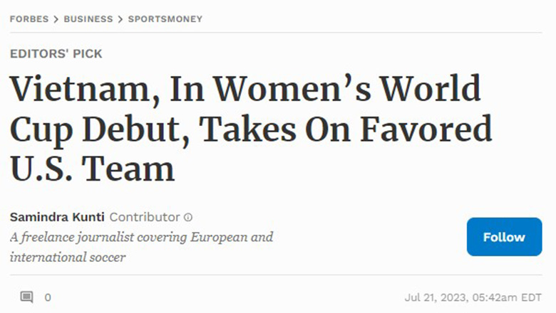 Forbes vẽ kịch bản đẹp như mơ cho ĐT Việt Nam ở vòng bảng World Cup nữ 2023 - Ảnh 1
