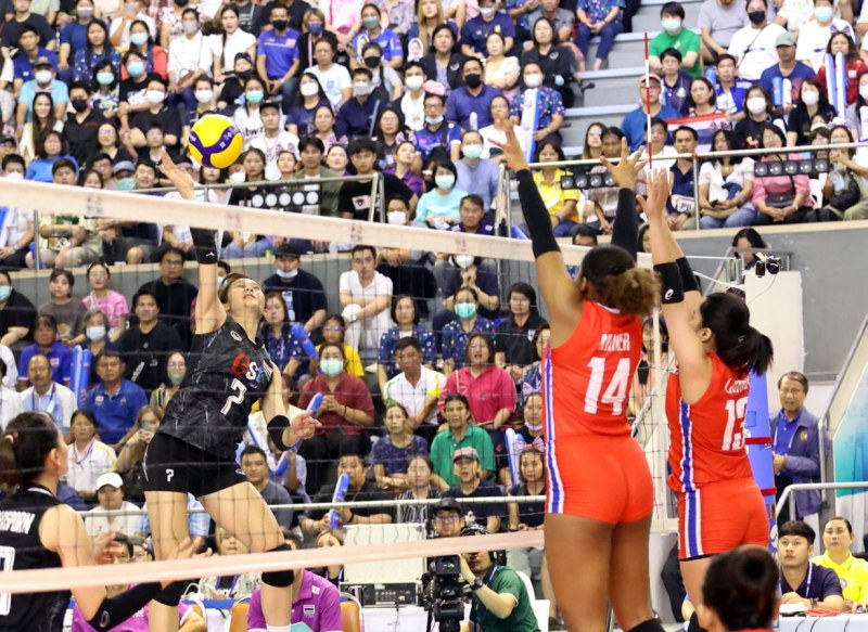 Tuyển bóng chuyền nữ Thái Lan dễ dàng 'đè bẹp' Philippines ở SEA V.League 2023 - Ảnh 1
