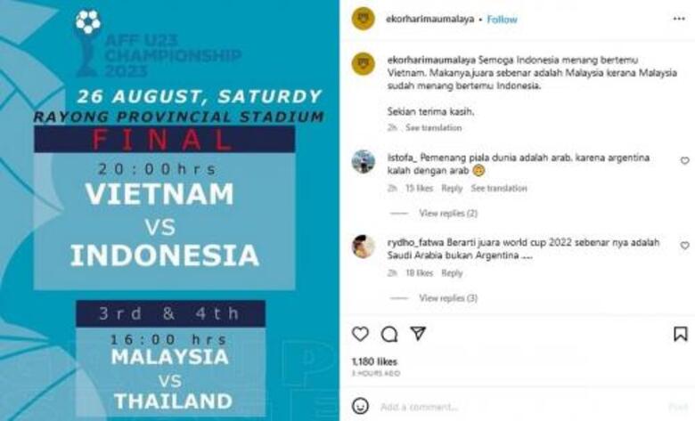 Người Malaysia bất ngờ ủng hộ Indonesia vô địch giải U23 Đông Nam Á 2023 - Ảnh 1