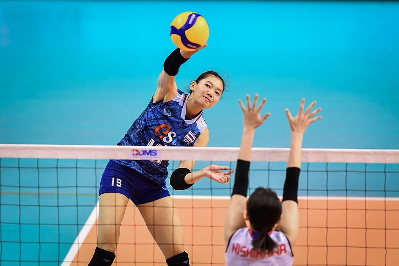 Tuyển bóng chuyền nữ Thái Lan ngược dòng đẳng cấp trước Nhật Bản, giành vé vào chung kết giải Vô địch châu Á 2023 - Ảnh 1