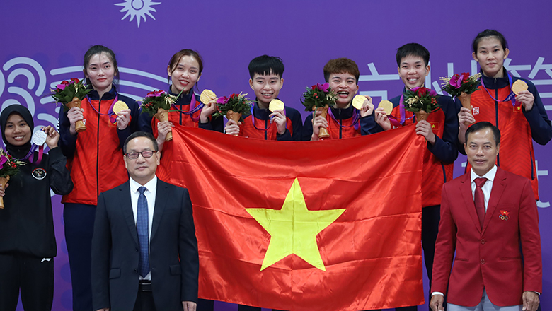 Cầu mây nữ Việt Nam vô địch ASIAD 19 với đội hình có đại diện 3 miền Bắc Trung Nam - Ảnh 1