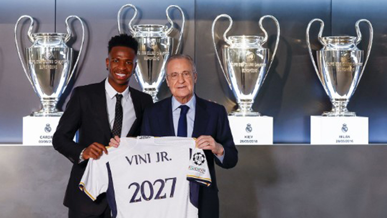 Vinicius gia hạn hợp đồng với Real Madrid tới năm 2027 - Ảnh 1