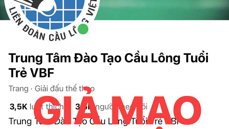 Xuất hiện hàng loạt fanpage mạo danh Liên đoàn Cầu lông Việt Nam - Ảnh 1