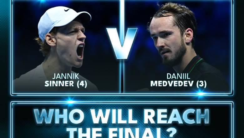Trực tiếp tennis Medvedev vs Sinner, Bán kết ATP Finals - 20h30 ngày 18/11 - Ảnh 1