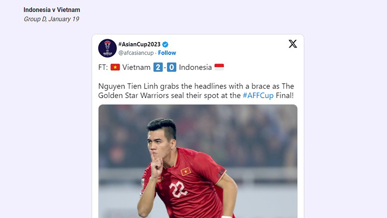 AFC chỉ ra 5 trận hay nhất vòng bảng Asian Cup 2023: Có đại chiến Việt Nam – Indonesia  - Ảnh 1