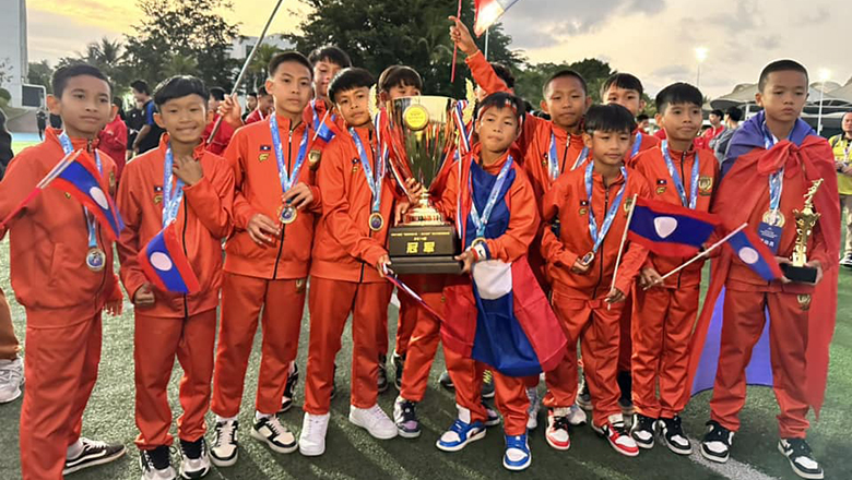 ĐT U11 Lào vô địch giải đấu ở Trung Quốc sau trận thắng 25-0 - Ảnh 2