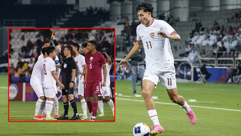 Vì sao U23 Indonesia nhận 2 thẻ đỏ trong trận thua Qatar 0-2? - Ảnh 1
