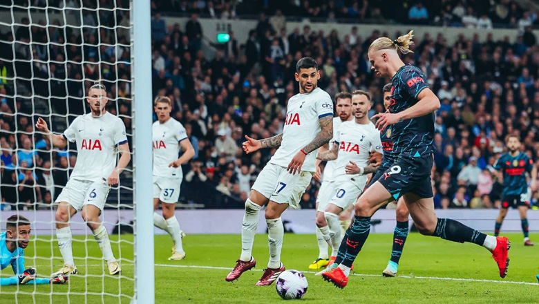 Kết quả bóng đá Tottenham vs Man City: Haaland lên tiếng, chạm tay vào ngai vàng - Ảnh 1