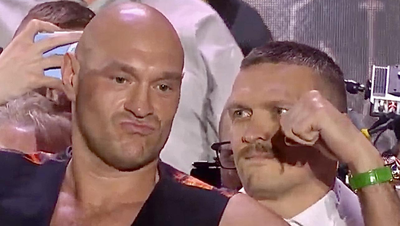 Tyson Fury không nhìn Oleksandr Usyk tại buổi chạm mặt - Ảnh 1