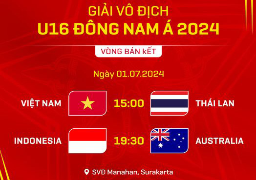 Việt Nam gặp Thái Lan, Indonesia đụng Australia ở bán kết U16 Đông Nam Á 2024 - Ảnh 3