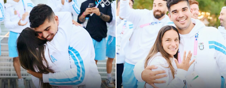 Tuyển thủ Argentina cầu hôn bạn gái ngay tại Olympic Paris 2024 - Ảnh 1