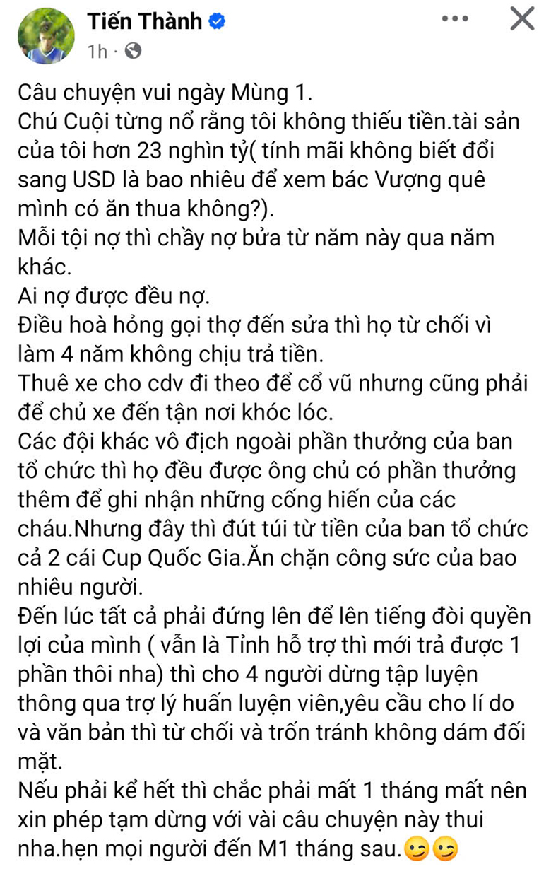 Đinh Tiến Thành chia tay CLB Thanh Hóa sau khi đăng bài chỉ trích đội bóng - Ảnh 4