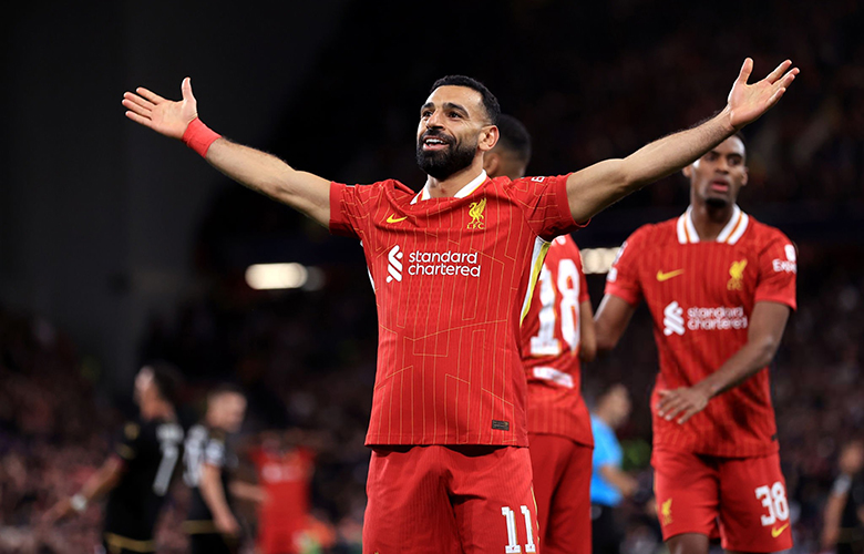 Salah đi vào lịch sử Cúp C1 châu Âu, giúp HLV Arne Slot lập kỷ lục ở Liverpool - Ảnh 1