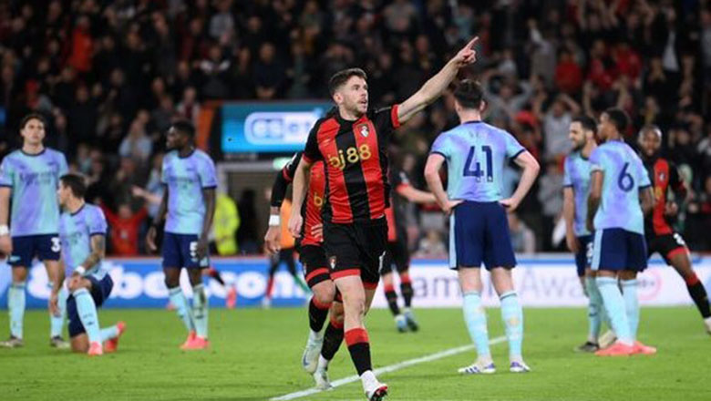 Kết quả bóng đá Bournemouth vs Arsenal: Thẻ đỏ nghiệt ngã, cú sốc ở sân Vitality - Ảnh 1