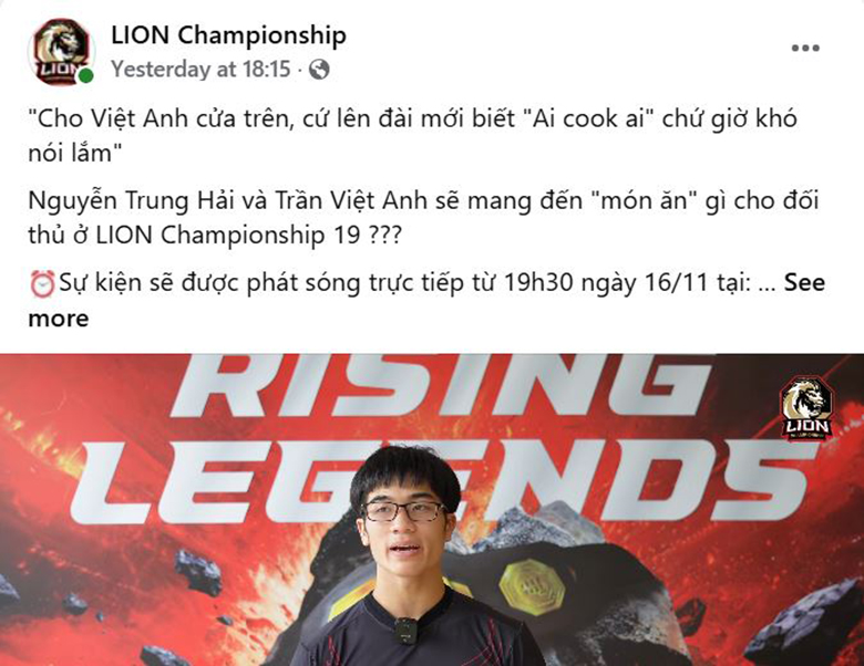 Lion Championship 19 bắt đầu muộn hơn 30 phút so với thông báo - Ảnh 2