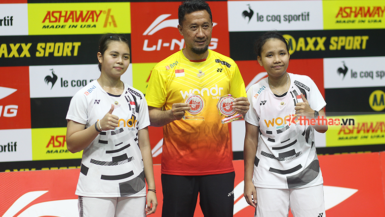 Đôi nữ trẻ số 1 Indonesia vô địch Li-Ning Vietnam International Series - Ảnh 1