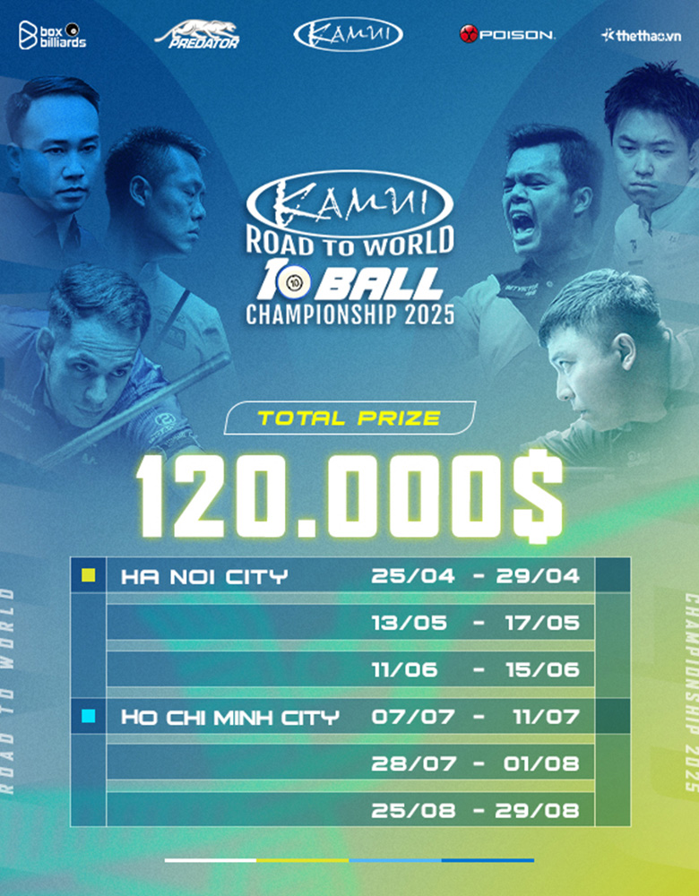 Box Billiards tổ chức chuỗi 6 vòng loại Kamui Road to World 10-ball Championship 2025 - Ảnh 1