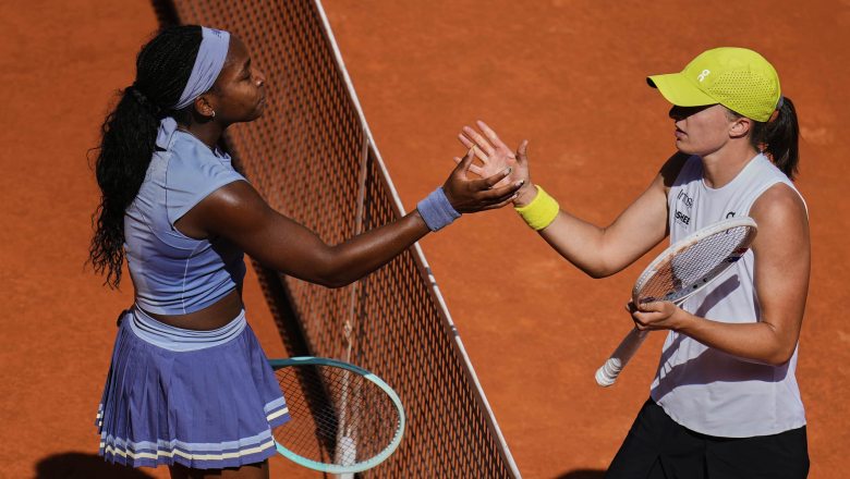 Gauff thắng Swiatek với tỷ số khó tin, cùng Sabalenka vào chung kết Madrid Open - Ảnh 1