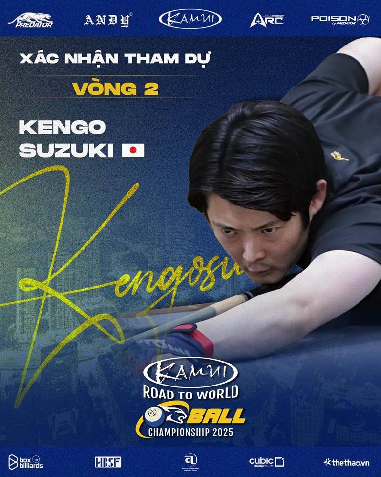 Đại diện Nhật Bản Kengo Suzuki dự vòng loại 2 Kamui Road to World 10-ball Championship 2025 - Ảnh 1