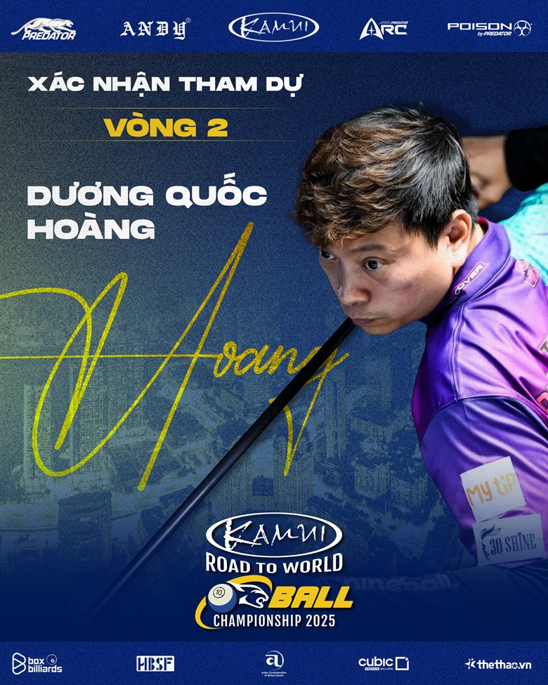 Dương Quốc Hoàng tham dự vòng loại 2 Kamui Road to World 10-ball Championship 2025 - Ảnh 1