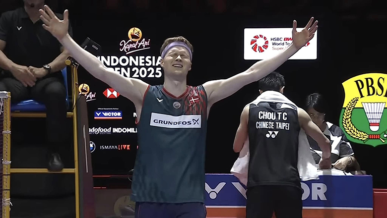 Anders Antonsen hạ Chou Tien Chen, vô địch Indonesia Mở rộng - Ảnh 1