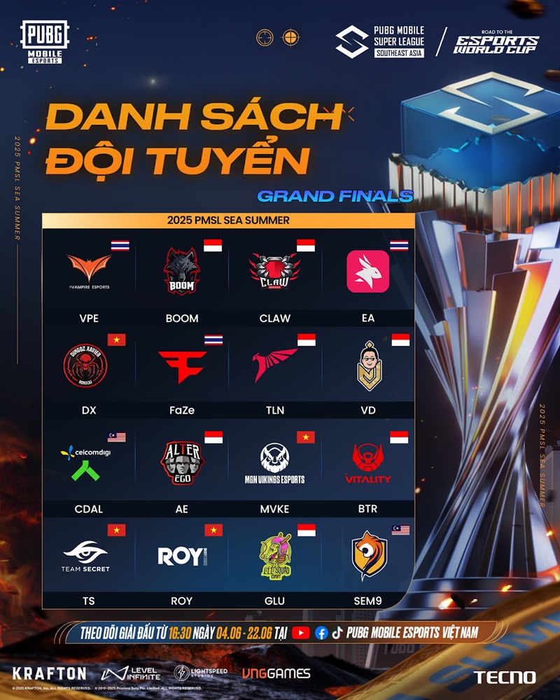 Thể Thao Điện Tử PUBG Mobile 2025: 4 đội tuyển Việt Nam sẵn sàng bước vào vòng Chung Kết 2025 PMSL SEA Summer - Ảnh 3