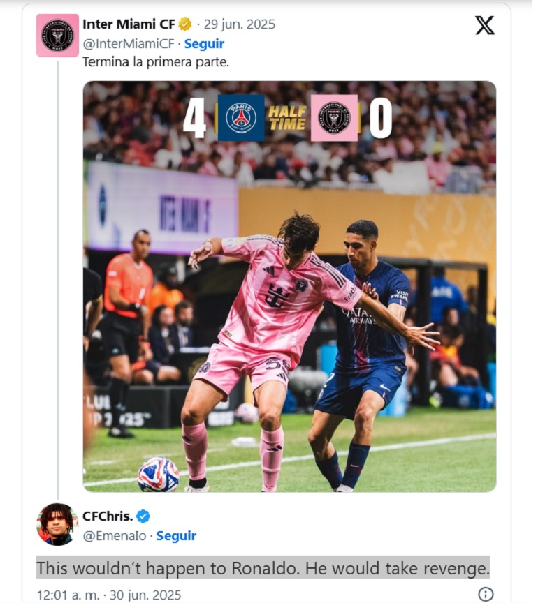 Messi ‘tắt điện’ trước PSG, fan Ronaldo tranh thủ mỉa mai không thương tiếc - Ảnh 2