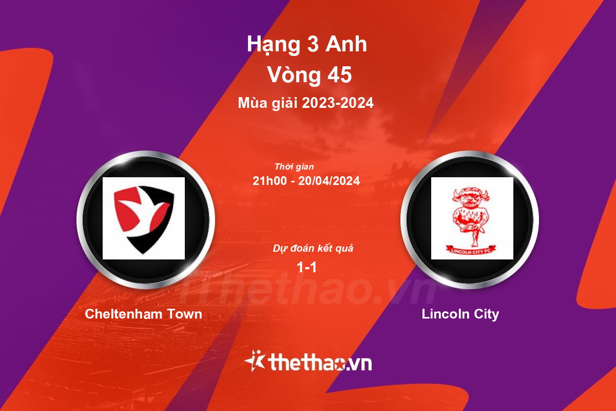 Nhận định bóng đá trận Cheltenham Town vs Lincoln City