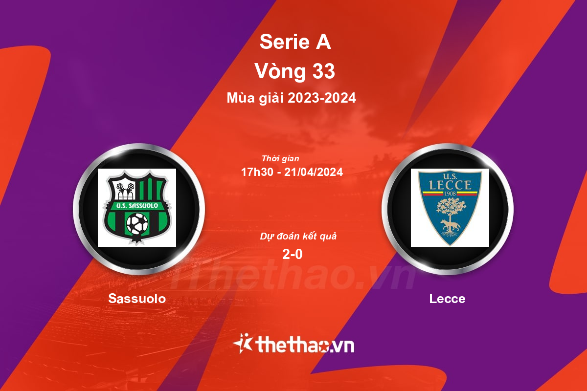 Nhận định bóng đá trận Sassuolo vs Lecce