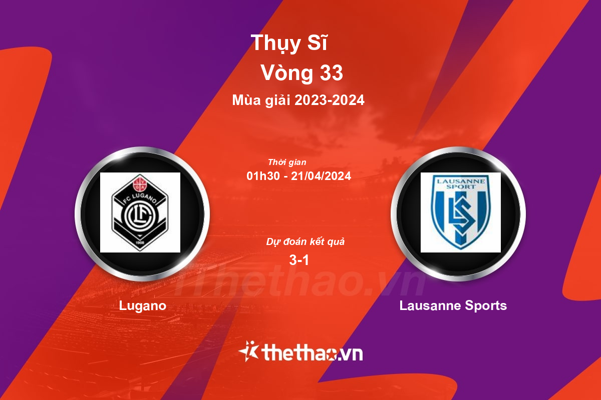 Nhận định, soi kèo Lugano vs Lausanne Sports, 01:30 ngày 21/04/2024 Thụy Sĩ 2023-2024