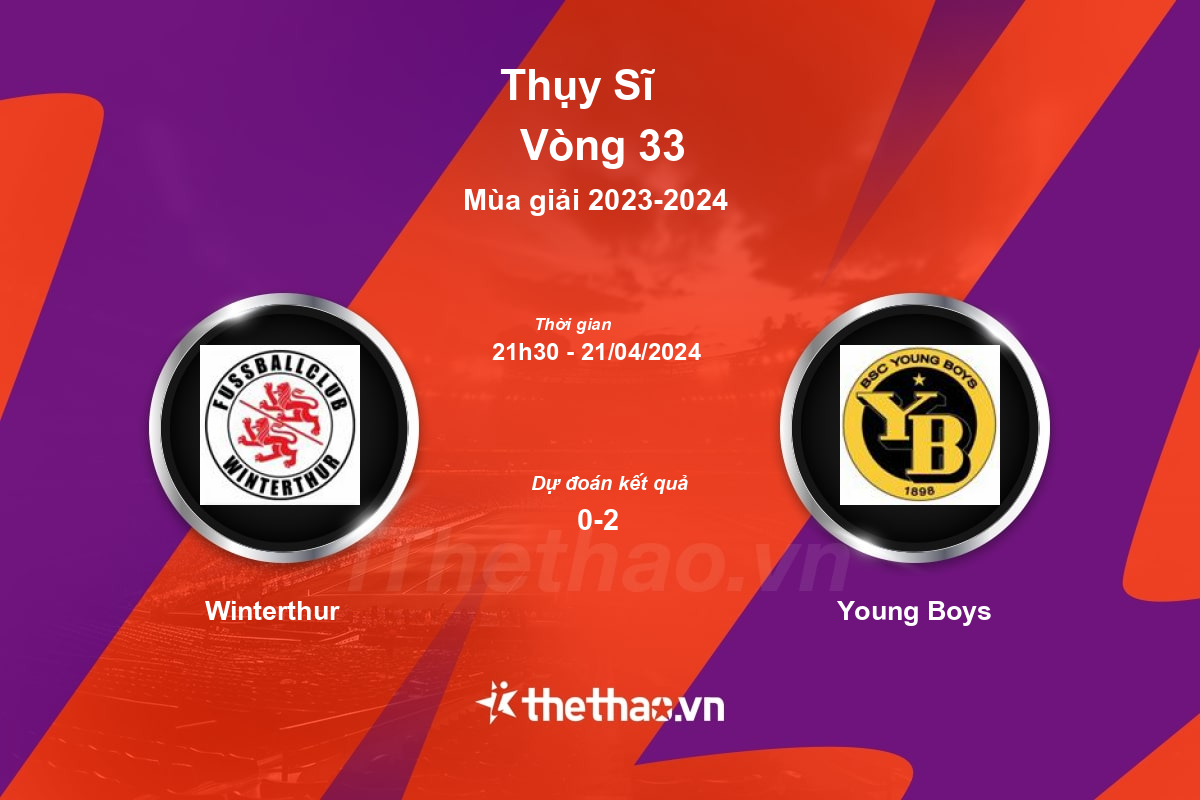 Nhận định, soi kèo Winterthur vs Young Boys, 21:30 ngày 21/04/2024 Thụy Sĩ 2023-2024