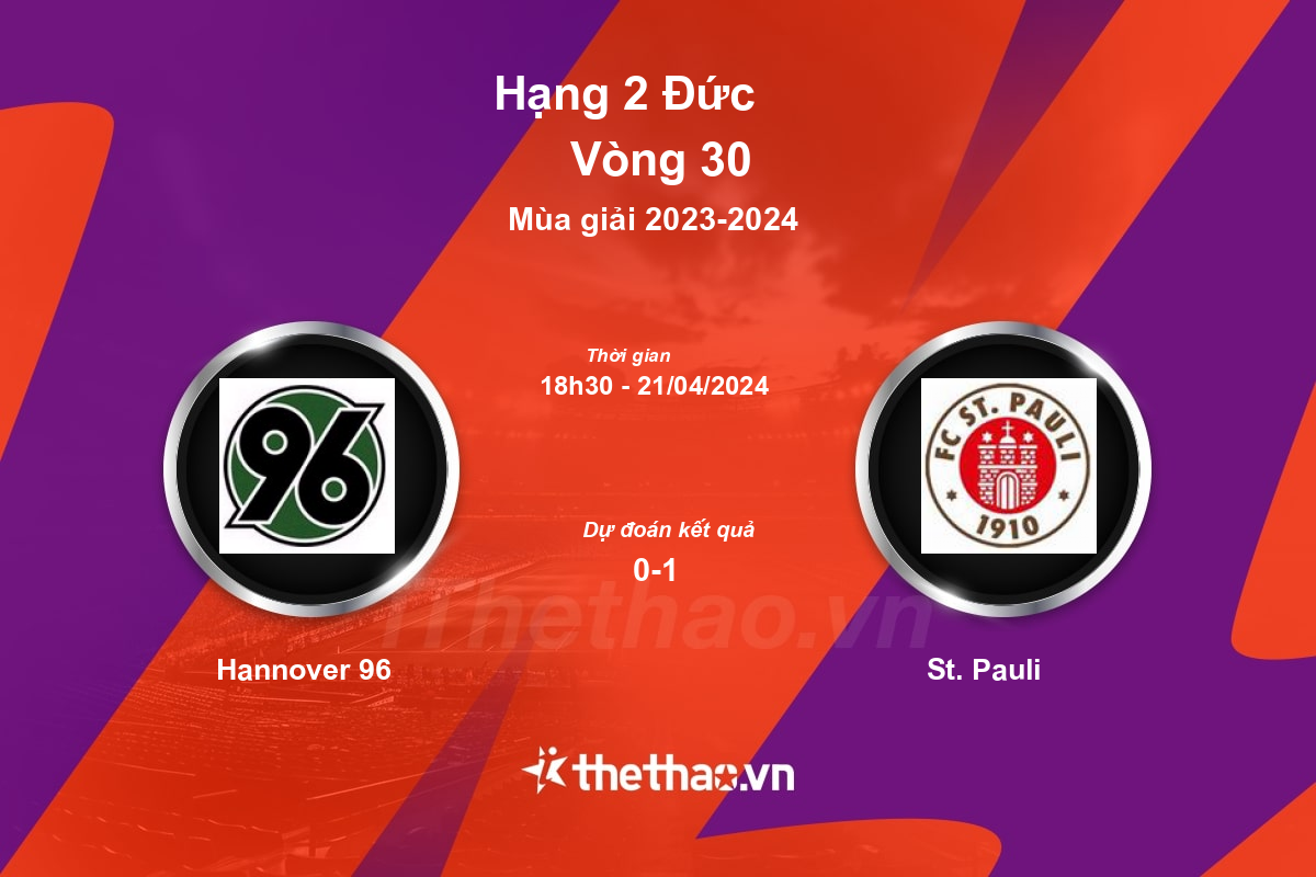 Nhận định bóng đá trận Hannover 96 vs St. Pauli