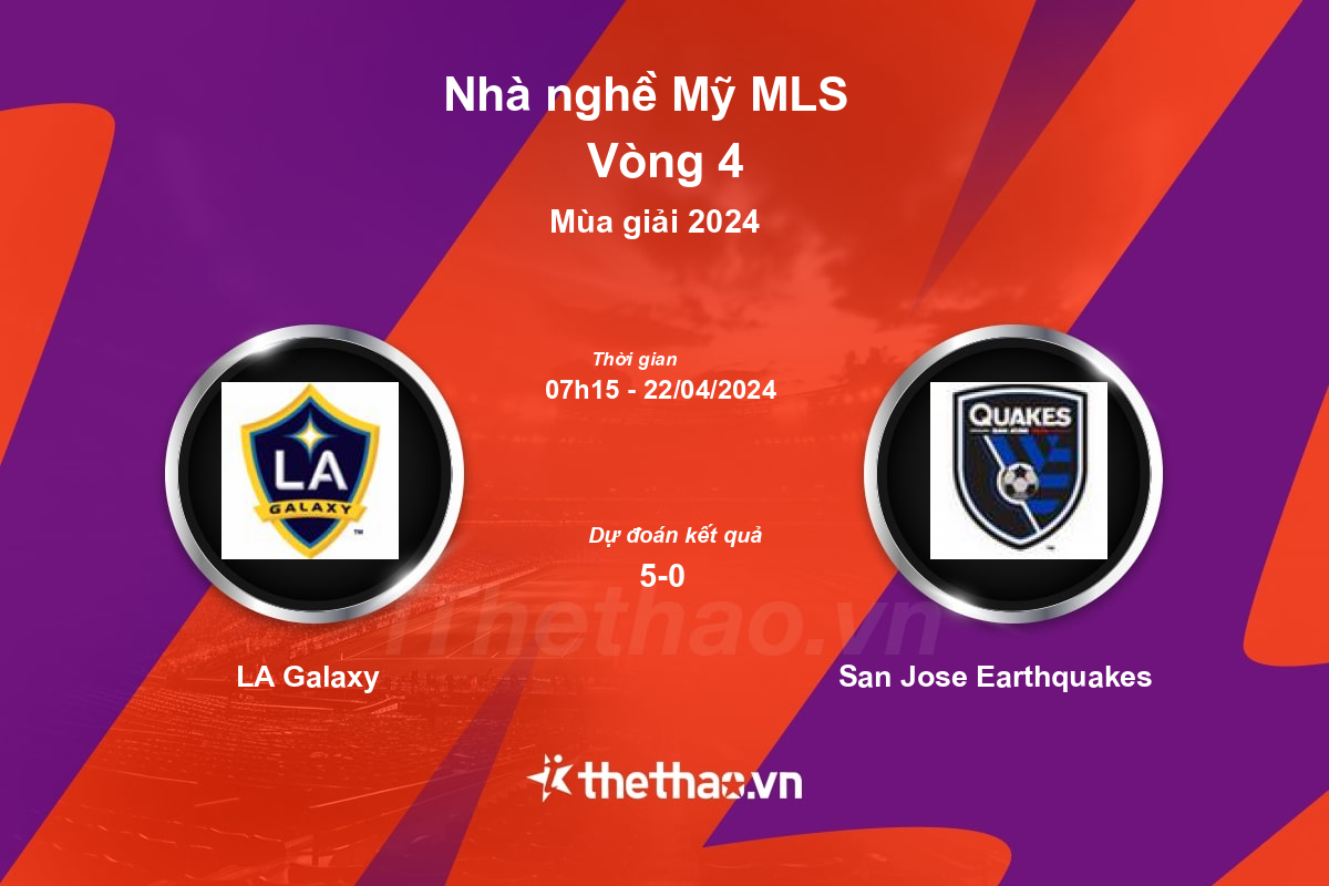Nhận định, soi kèo LA Galaxy vs San Jose Earthquakes, 07:15 ngày 22/04/2024 Nhà nghề Mỹ MLS 2024