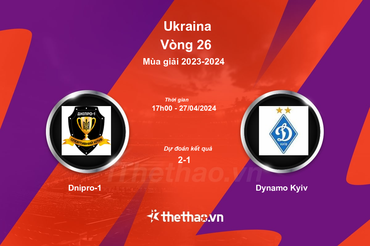 Nhận định, soi kèo Dnipro-1 vs Dynamo Kyiv, 17:00 ngày 27/04/2024 Ukraina 2023-2024