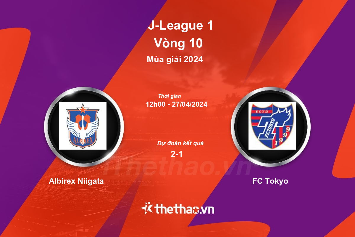 Nhận định, soi kèo Albirex Niigata vs FC Tokyo, 12:00 ngày 27/04/2024 J-League 1 2024