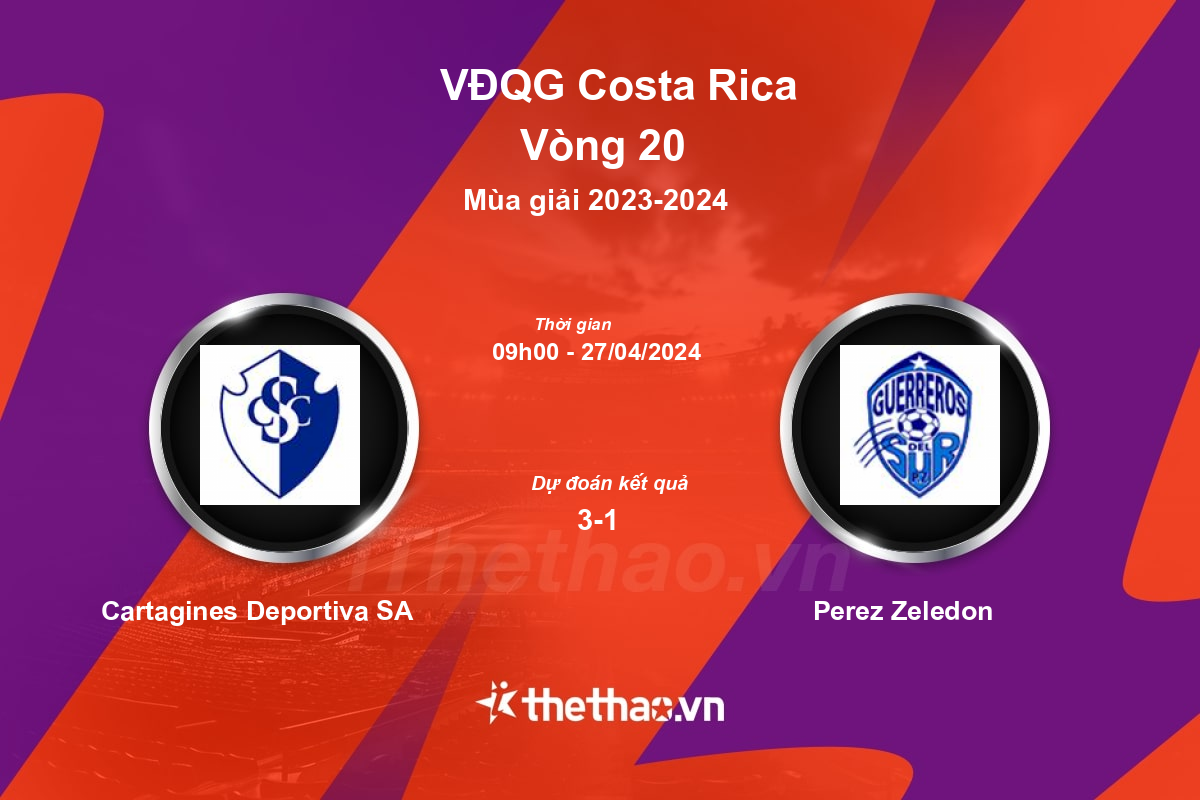 Nhận định, soi kèo Cartagines Deportiva SA vs Perez Zeledon, 09:00 ngày 27/04/2024 VĐQG Costa Rica 2023-2024